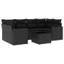 7-piece garden dining set and black synthetic rattan cushions by , Modular outdoor sofas - Ref: Foro24-3251052, Price: 490,27...