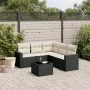 6-piece garden furniture set and black synthetic rattan cushions by , Modular outdoor sofas - Ref: Foro24-3251293, Price: 369...