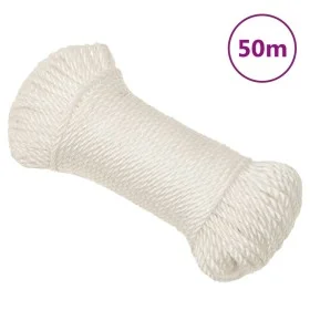 White polypropylene work rope 3 mm 50 m by , Ropes and metal cords - Ref: Foro24-153036, Price: 11,91 €, Discount: %