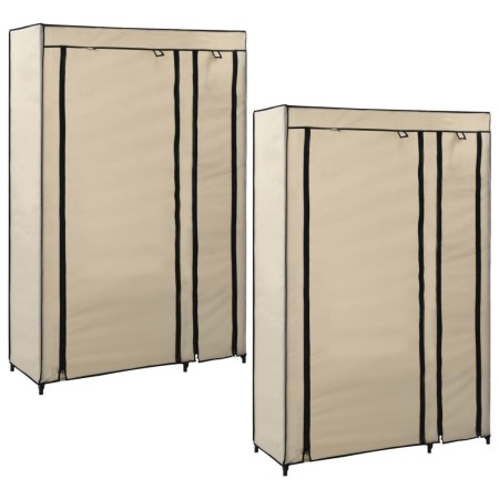Faltbare Schränke, 2 Stück aus cremefarbenem Stoff, 110x45x175 cm. von vidaXL, Kleiderschränke - Ref: Foro24-282424, Preis: 8...