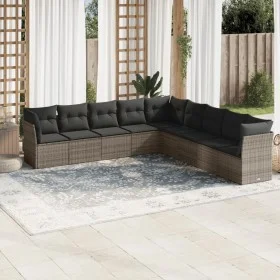 9-teiliges Gartenmöbel-Set und graue synthetische Rattankissen von , Gartensets - Ref: Foro24-3217780, Preis: 515,99 €, Rabat...