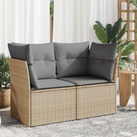 2-Sitzer-Gartensofa mit Kissen, beiges synthetisches Rattan von , Outdoor-Sofas - Ref: Foro24-366087, Preis: 140,59 €, Rabatt: %