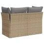 2-seater garden sofa with cushions, beige synthetic rattan by , Outdoor sofas - Ref: Foro24-366087, Price: 136,83 €, Discount: %