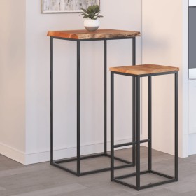 Solid acacia wood side table natural edge 40x40x2.5 cm by , Side tables - Ref: Foro24-370606, Price: 29,16 €, Discount: %