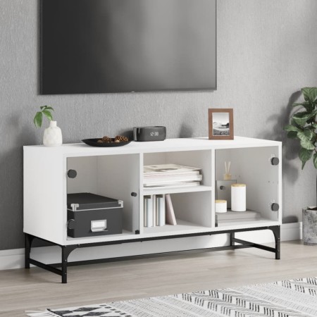 TV-Schrank mit weißen Glastüren 102x37x50 cm von , TV-Möbel - Ref: Foro24-836532, Preis: 50,18 €, Rabatt: %
