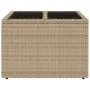 Garden table glass surface PE rattan beige 55x55x37 cm by , Garden tables - Ref: Foro24-366058, Price: 61,75 €, Discount: %