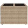 Gartentisch Glasoberfläche PE Rattan Beige 55x55x37 cm von , Gartentische - Ref: Foro24-366058, Preis: 58,26 €, Rabatt: %