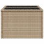 Garden table glass surface PE rattan beige 55x55x37 cm by , Garden tables - Ref: Foro24-366058, Price: 58,26 €, Discount: %