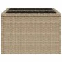 Garden table glass surface PE rattan beige 55x55x37 cm by , Garden tables - Ref: Foro24-366058, Price: 61,75 €, Discount: %