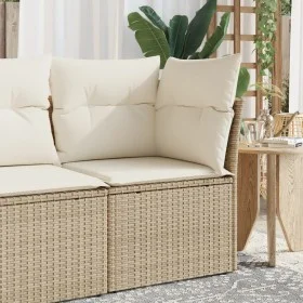 Garten-Ecksessel mit beigen synthetischen Rattankissen von , Outdoor-Sofas - Ref: Foro24-366051, Preis: 103,85 €, Rabatt: %