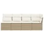 4-seater garden sofa with beige synthetic rattan cushions by , Outdoor sofas - Ref: Foro24-366053, Price: 252,76 €, Discount: %
