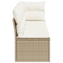 4-Sitzer-Gartensofa mit beigen synthetischen Rattankissen von , Outdoor-Sofas - Ref: Foro24-366053, Preis: 243,88 €, Rabatt: %