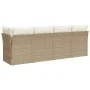 4-seater garden sofa with beige synthetic rattan cushions by , Outdoor sofas - Ref: Foro24-366053, Price: 252,76 €, Discount: %