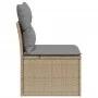 Sofá de jardín sin reposabrazos con cojines ratán PE beige de , Sofás de exterior - Ref: Foro24-366100, Precio: 57,91 €, Desc...