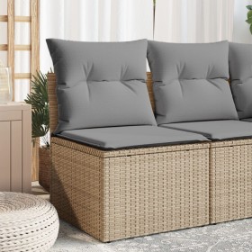 Garden sofa without armrests with beige PE rattan cushions by , Outdoor sofas - Ref: Foro24-366085, Price: 60,72 €, Discount: %