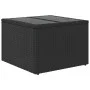 Garden table glass surface PE rattan black 55x55x37 cm by , Garden tables - Ref: Foro24-365969, Price: 61,03 €, Discount: %