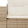 2-seater garden sofa with cushions, beige synthetic rattan by , Outdoor sofas - Ref: Foro24-366079, Price: 186,57 €, Discount: %