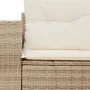 2-seater garden sofa with cushions, beige synthetic rattan by , Outdoor sofas - Ref: Foro24-366079, Price: 210,99 €, Discount: %