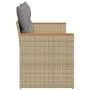 2-seater garden sofa with cushions, beige synthetic rattan by , Outdoor sofas - Ref: Foro24-366109, Price: 162,88 €, Discount: %