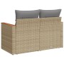 2-seater garden sofa with cushions, beige synthetic rattan by , Outdoor sofas - Ref: Foro24-366109, Price: 154,40 €, Discount: %