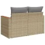2-seater garden sofa with cushions, beige synthetic rattan by , Outdoor sofas - Ref: Foro24-366109, Price: 162,88 €, Discount: %