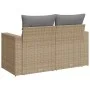 2-seater garden sofa with cushions, beige synthetic rattan by , Outdoor sofas - Ref: Foro24-366093, Price: 153,55 €, Discount: %