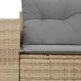2-seater garden sofa with cushions, beige synthetic rattan by , Outdoor sofas - Ref: Foro24-366093, Price: 153,55 €, Discount: %