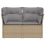 2-seater garden sofa with cushions, beige synthetic rattan by , Outdoor sofas - Ref: Foro24-366102, Price: 156,92 €, Discount: %