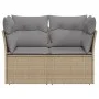 2-seater garden sofa with cushions, beige synthetic rattan by , Outdoor sofas - Ref: Foro24-366102, Price: 154,75 €, Discount: %