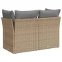 2-seater garden sofa with cushions, beige synthetic rattan by , Outdoor sofas - Ref: Foro24-366102, Price: 154,75 €, Discount: %