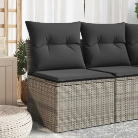 Garden sofa without armrests with gray PE rattan cushions by , Outdoor sofas - Ref: Foro24-366135, Price: 60,08 €, Discount: %