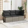 Garden sofa without armrests with gray PE rattan cushions by , Outdoor sofas - Ref: Foro24-366135, Price: 60,08 €, Discount: %