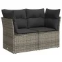 Garden sofa with cushions 2 seater gray synthetic rattan by , Outdoor sofas - Ref: Foro24-366114, Price: 140,48 €, Discount: %