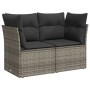 Sofá de jardín con cojines 2 plazas ratán sintético gris de , Sofás de exterior - Ref: Foro24-366114, Precio: 137,86 €, Descu...