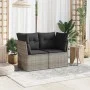 Garden sofa with cushions 2 seater gray synthetic rattan by , Outdoor sofas - Ref: Foro24-366114, Price: 140,48 €, Discount: %