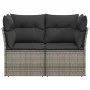 Garden sofa with cushions 2 seater gray synthetic rattan by , Outdoor sofas - Ref: Foro24-366114, Price: 140,48 €, Discount: %