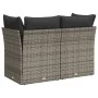 Garden sofa with cushions 2 seater gray synthetic rattan by , Outdoor sofas - Ref: Foro24-366114, Price: 140,48 €, Discount: %