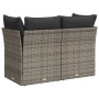 Sofá de jardín con cojines 2 plazas ratán sintético gris de , Sofás de exterior - Ref: Foro24-366114, Precio: 137,86 €, Descu...