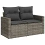 Gartensofa mit Kissen, 2-Sitzer, graues synthetisches Rattan von , Outdoor-Sofas - Ref: Foro24-366123, Preis: 156,37 €, Rabat...