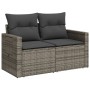 Sofá de jardín con cojines 2 plazas ratán sintético gris de , Sofás de exterior - Ref: Foro24-366123, Precio: 158,92 €, Descu...