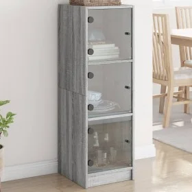 Sideboard with Sonoma gray glass doors 35x37x109 cm by , Sideboards - Ref: Foro24-836390, Price: 82,53 €, Discount: %
