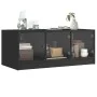 Coffee table with black glass doors 102x50x42 cm by , Coffee table - Ref: Foro24-836414, Price: 79,06 €, Discount: %