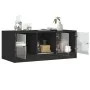Coffee table with black glass doors 102x50x42 cm by , Coffee table - Ref: Foro24-836414, Price: 79,06 €, Discount: %