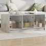 Mesa de centro con puertas de vidrio grs hormigón 102x50x42 cm de , Mesas de centro - Ref: Foro24-836416, Precio: 77,79 €, De...
