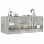 Mesa de centro con puertas de vidrio grs hormigón 102x50x42 cm de , Mesas de centro - Ref: Foro24-836416, Precio: 77,79 €, De...