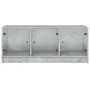 Mesa de centro con puertas de vidrio grs hormigón 102x50x42 cm de , Mesas de centro - Ref: Foro24-836416, Precio: 77,79 €, De...