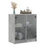 Auxiliary cupboard with concrete gray glass doors 68x37x75.5 cm by , Sideboards - Ref: Foro24-836423, Price: 68,68 €, Discoun...