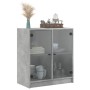 Beistellschrank mit betongrauen Glastüren 68x37x75,5 cm von , Sideboards - Ref: Foro24-836423, Preis: 69,53 €, Rabatt: %