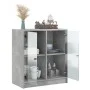 Armario auxiliar puertas de vidrio gris hormigón 68x37x75,5 cm de , Aparadores - Ref: Foro24-836423, Precio: 68,68 €, Descuen...