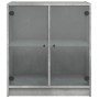 Armario auxiliar puertas de vidrio gris hormigón 68x37x75,5 cm de , Aparadores - Ref: Foro24-836423, Precio: 69,53 €, Descuen...